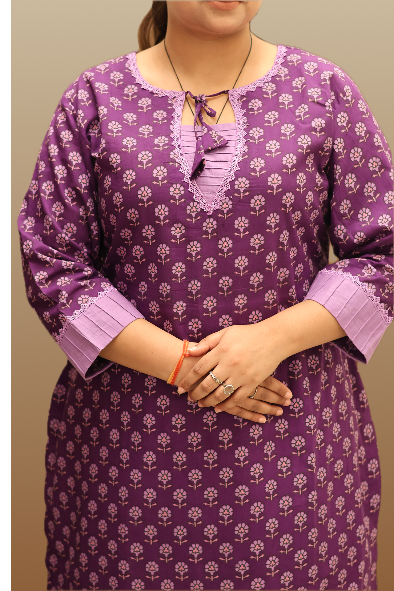 Soft Cotton Straight Purple Kurta Set
