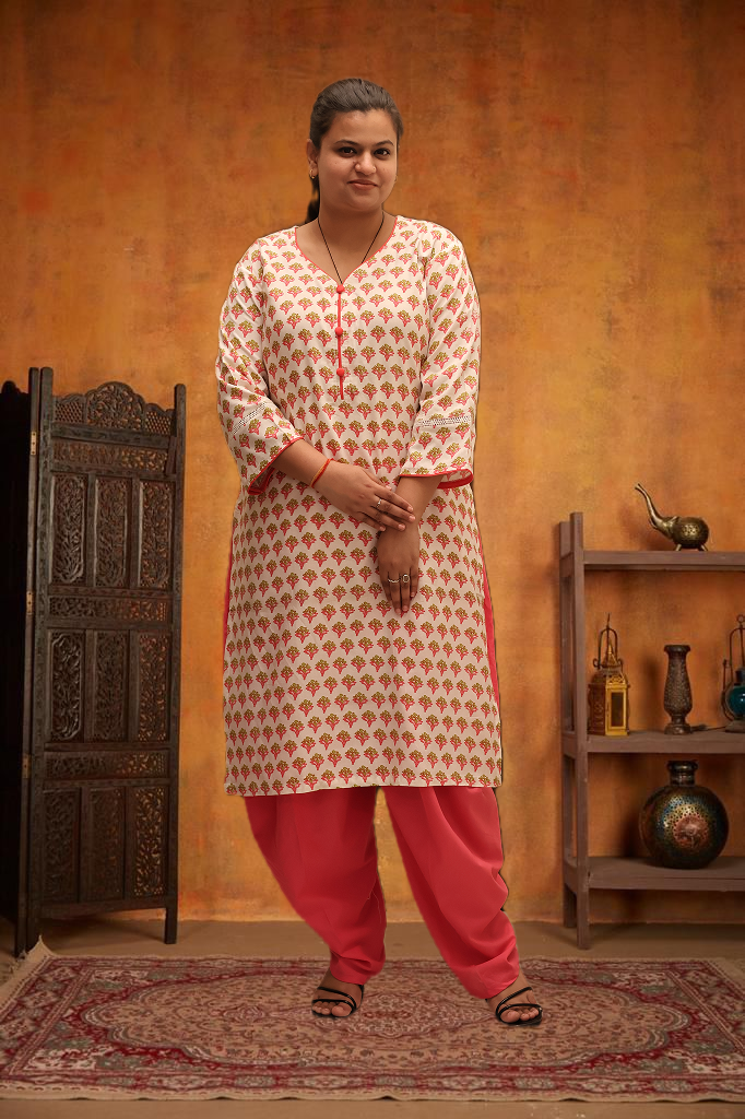Soft Cotton Straight Kurta Set